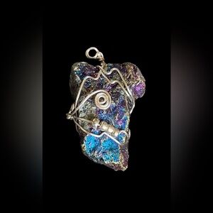 Gorgeous Peacock Ore Pendant